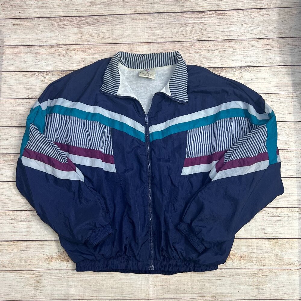 Vintage Navy Windbreaker Jacket